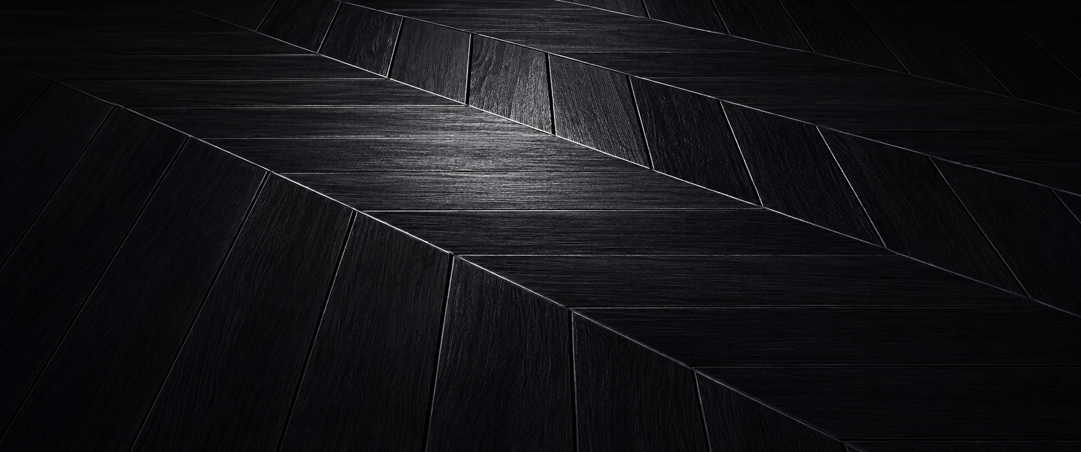 Preview of the Black Herringbone Wood desktop background at 3440 by 1440