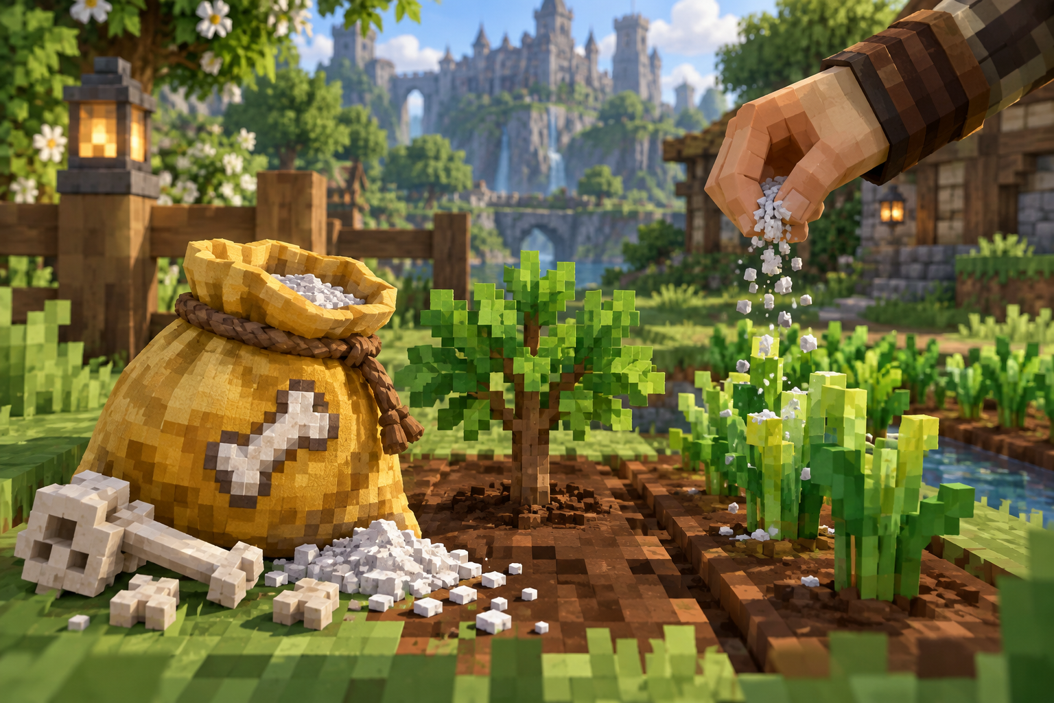 Artwork for Bone Meal: Advance a supported crop or sapling by one native growth stage.