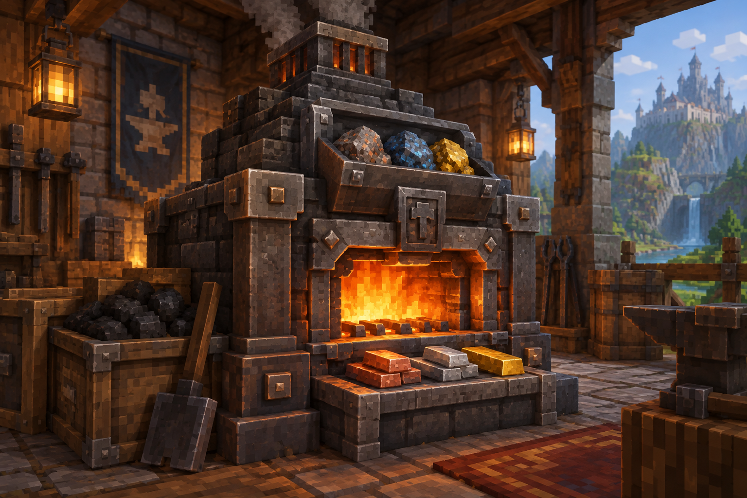 Artwork for Furnace Upgrades: Extend the native furnace through six tiers with more slots, gradual speed gains and fuel savings.