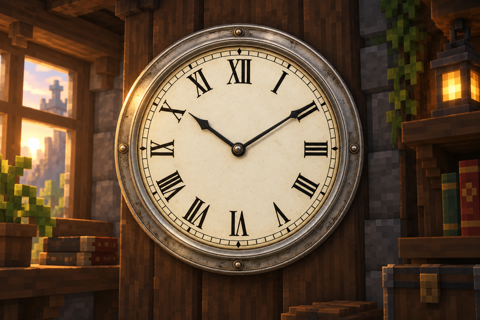 Artwork for Antique Server Clock: Wall clock with moving hands, selectable Chicago real time or game time, alignment controls and an hourly recorded bell.