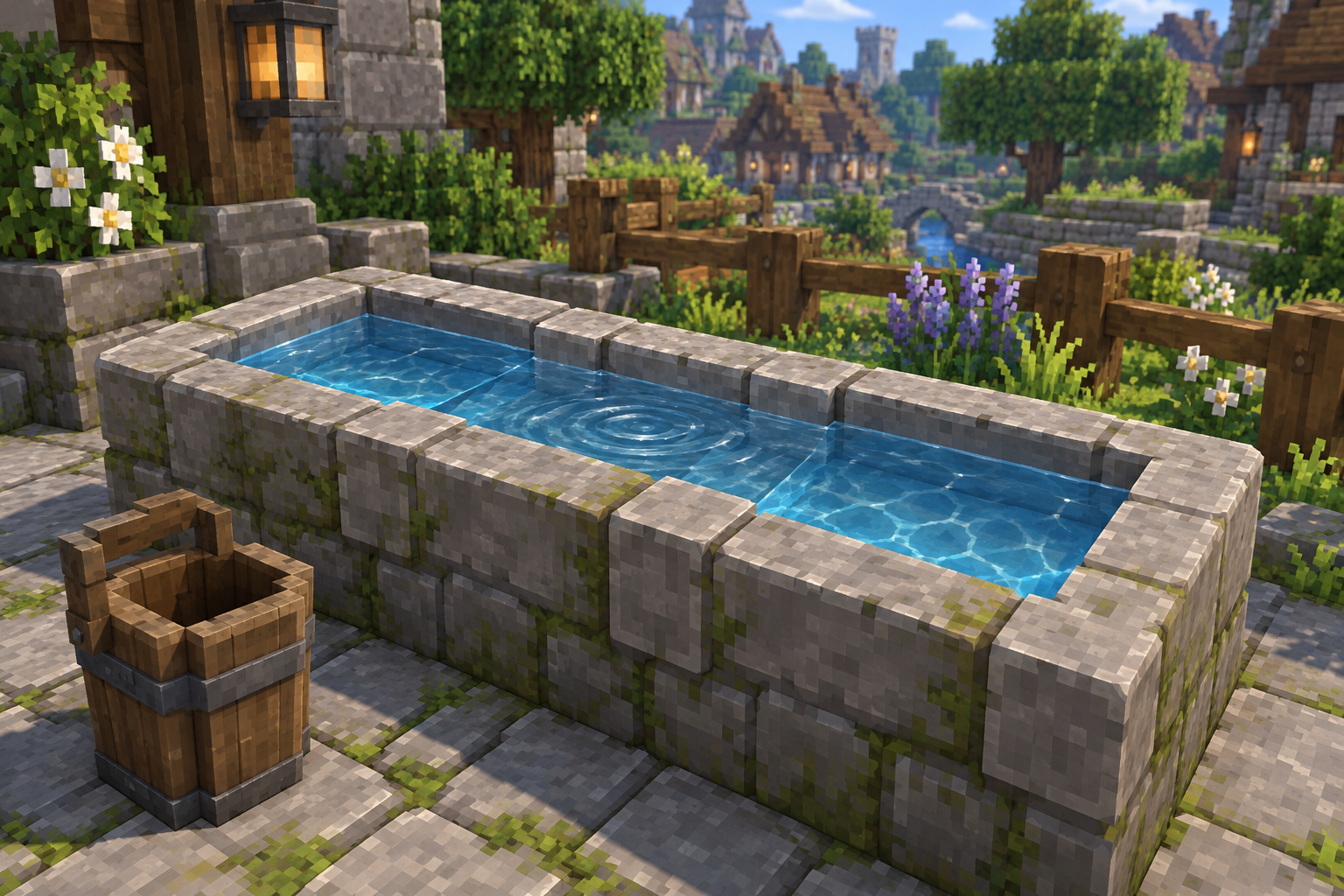 Artwork for Water Source Flow: Renews water source blocks between opposite sources in eligible non-solid cells near players.